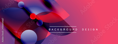 Abstract geometric shapes, vibrant colors, dynamic composition. Modern design elements create visually appealing background.