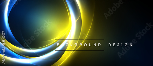 Abstract neon swirls, vibrant colors, dark background. Modern design element, dynamic lighting, smooth gradients. Perfect for digital projects.