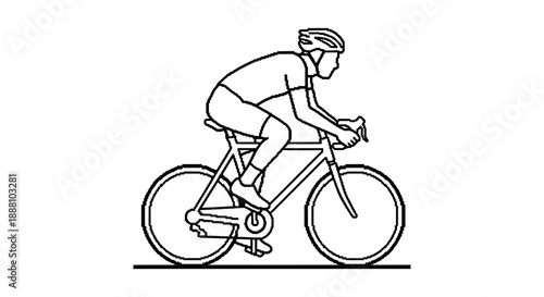 cyclist riding bicycle illustration depicting a healthy active lifestyle for fitness and sports promotion and design resources