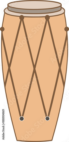 Single conga drum isolated on transparent background