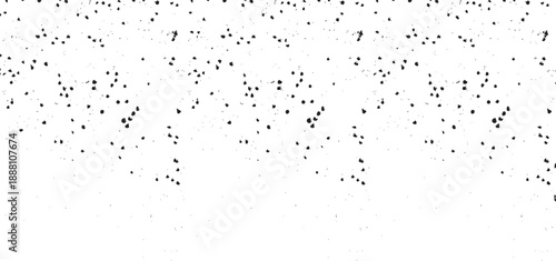 Small uneven spots and particles of debris. Abstract vector texture.  Distressed uneven background. Grunge texture overlay with fine grains isolated on white background. Vector illustration. EPS10.