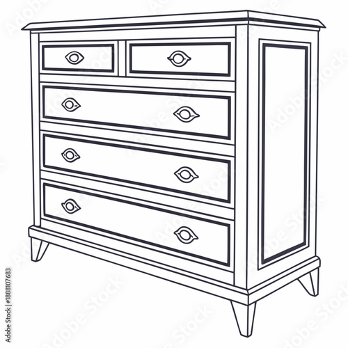 Classic wooden chest of drawers