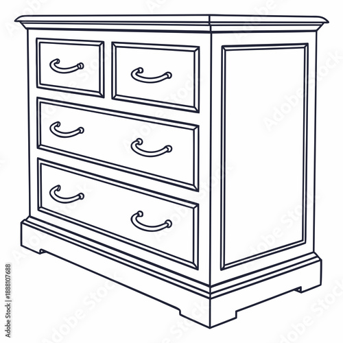 Classic wooden chest of drawers