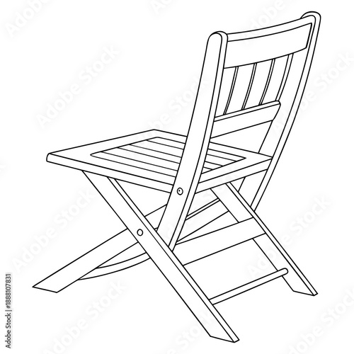 Classic wooden folding chair