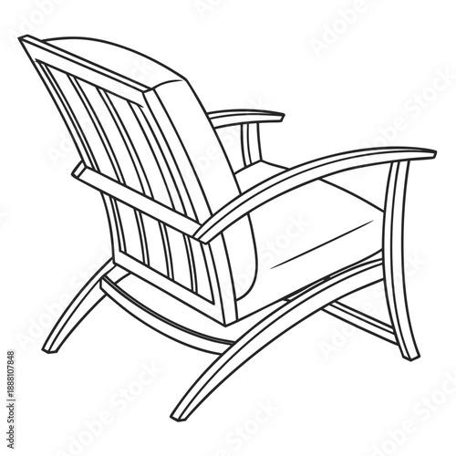 Classic wooden outdoor chair