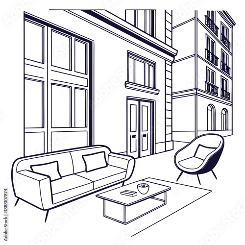 Modern urban living room