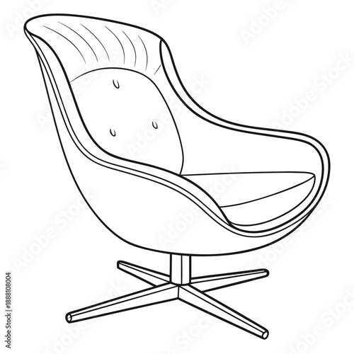 Modern upholstered swivel chair