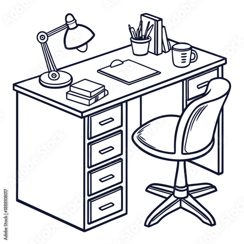 Organized workspace with desk and chair