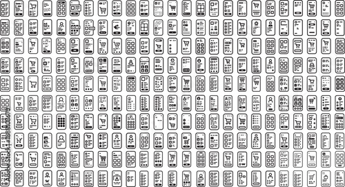 Seamless pattern of various technical and industrial icons on white background
