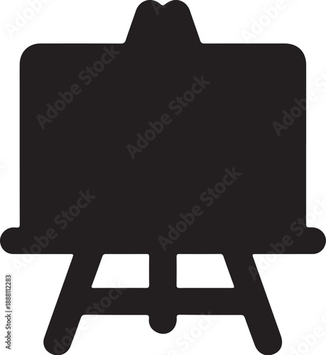 Black easel with blank canvas painting