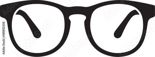 Black Eyeglasses with Round Lenses and Thick Frames