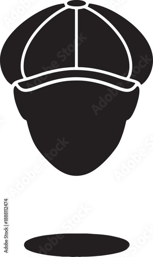 Black and White Baseball Cap with Stitching Details also transparent background lines
