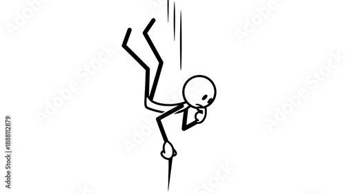 Simple stick figure illustration of a person falling down.