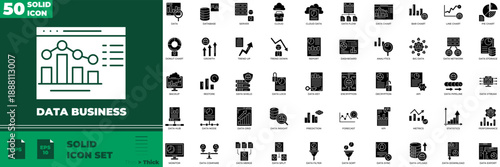Data Business Solid Editable Icons set