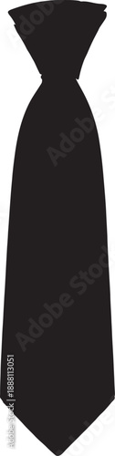 Cuadro en lienzo Black Tie Knot with Symmetrical Folded Ends on White Background also transparent