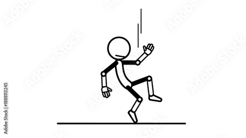 Simple stick figure illustration of a person dancing.