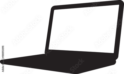 Black Laptop Computer Outline white