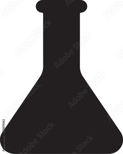 Black Silhouette of a Laboratory Flask science