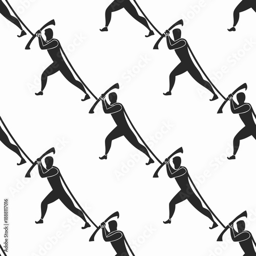 Repeated climbing silhouettes