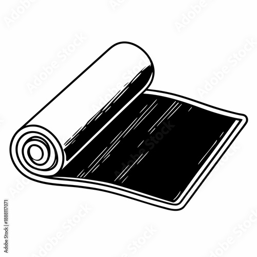 Black and white yoga mat