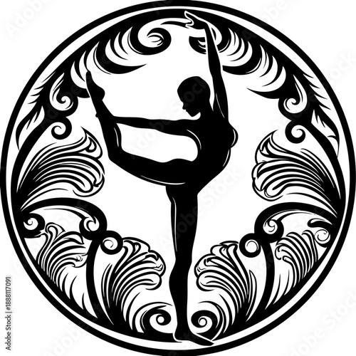 Silhouette of a person in yoga pose