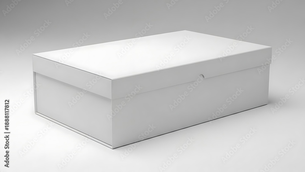 Naklejka premium White rectangular shoe box with lid white box rectangular box 6 closed box