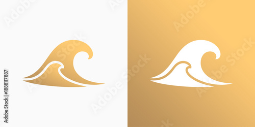 Artistic wave vector logo design with modern, simple, clean and abstract style.