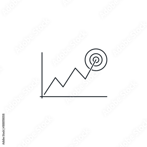Predictive Analytics Line Graph Extending with Dotted Line. AI Future Forecast, Data Trend, and Business Growth Vector