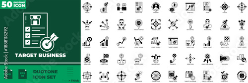 Target Business Duotone Editable Icons set