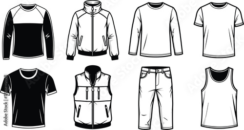 Black and white clothing fashion apparel 2 garments