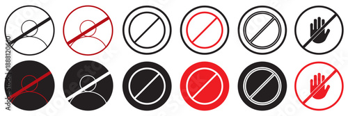 Blocked icon illustration set. Eps 10.