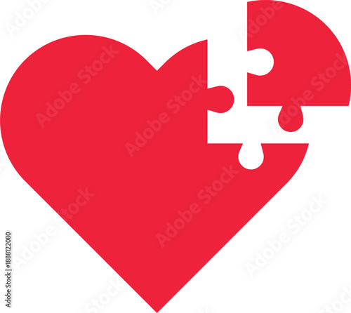 Heart Puzzle Piece Representation of Love and Support