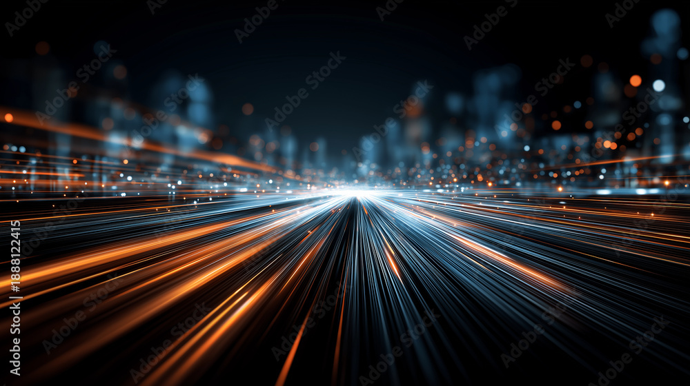 Fototapeta premium A dynamic abstract technology background representing speed, innovation, and digital transformation.