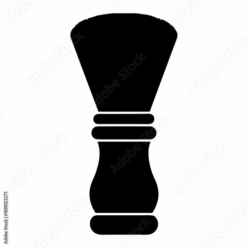 Black Shaving Brush Icon Vector  Minimalist Grooming Silhouette