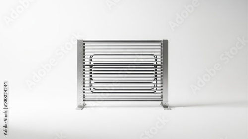 Wallpaper Mural Silver towel dryer with horizontal bars, designed for modern bathrooms to efficiently warm and dry towels, front view Torontodigital.ca