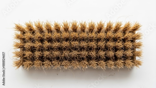 Wallpaper Mural Natural bristle brush texture on a white background, showcasing the dense and rough surface of this common cleaning implement Torontodigital.ca