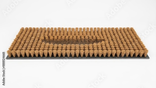 Wallpaper Mural Coir doormat with a worn spot in the middle on a white background, demonstrating a used yet still functional home accessory Torontodigital.ca