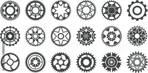 Black and white gear wheel mechanical