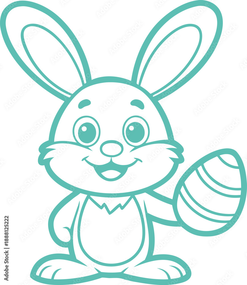 Fototapeta premium Easter bunny silhouette, rabbit vector art, bunny clip illustration, spring animal graphic, holiday icon design