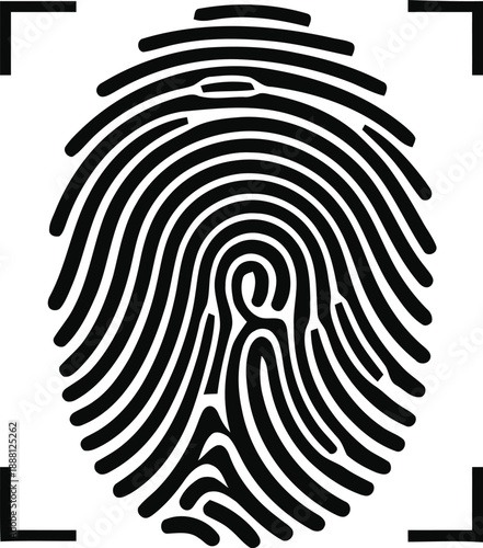 Fingerprint icon symbolizing identity verification biometrics security and personal data privacy