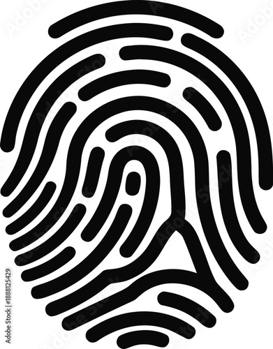 Fingerprint vector, representing identity, security, uniqueness, and personal identification in digital and physical realms.