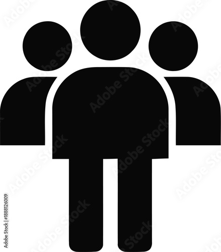 Group of three people icon for teamwork and collaboration symbolizing community and social interaction a united team working together
