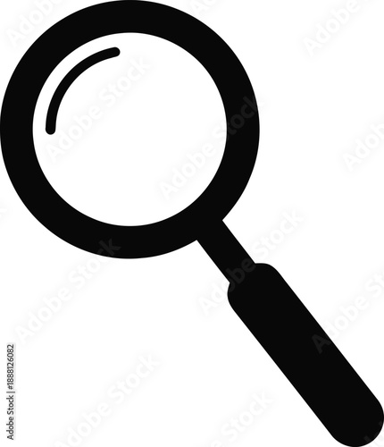 Black magnifying glass vector icon illustration graphic design for search and zoom concepts. simple flat symbol on transparent background
