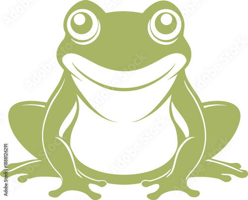 Frog silhouette, simple frog icon, flat amphibian vector, modern animal shape, clean outline design
