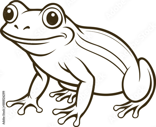 Frog silhouette, simple frog icon, flat amphibian vector, modern animal shape, clean outline design