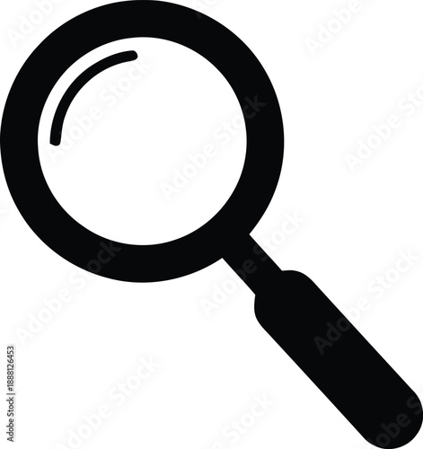 Magnifying glass vector icon flat illustration, isolated on transparent background, symbol of search and discovery