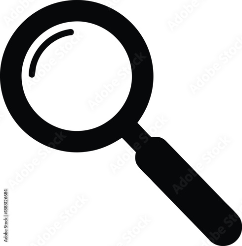Search icon magnifying glass zoom investigate discover find explore look loupe symbol business web button shape