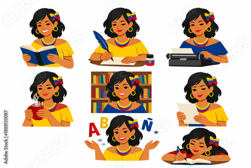 Venezuelan woman writer in creative scenes