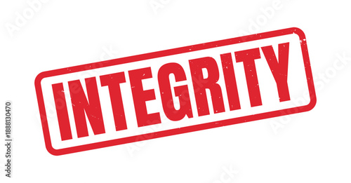 Integrity Grunge Stamp Text Design, Honesty, Ethics, and Trustworthiness Concept Rubber Stamp Effect for Business, Leadership, Corporate Responsibility, and Professional Values Isolated on White Backg
