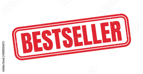 Bestseller Grunge Stamp Text Design, Best Selling Product Label with Distressed Rubber Stamp Effect for Marketing, Promotion, E-Commerce and Retail Sales Isolated on White Background
